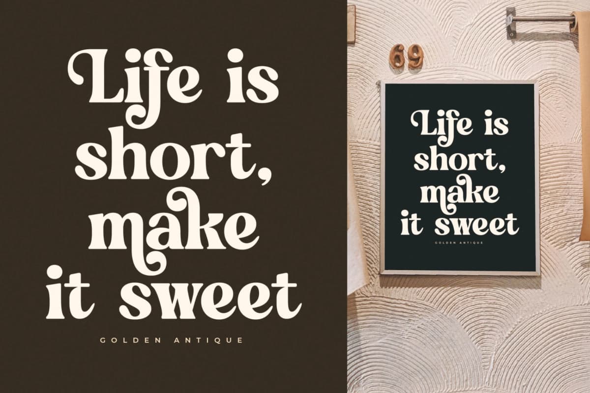 Golden Antique - Retro Serif Font font preview 6