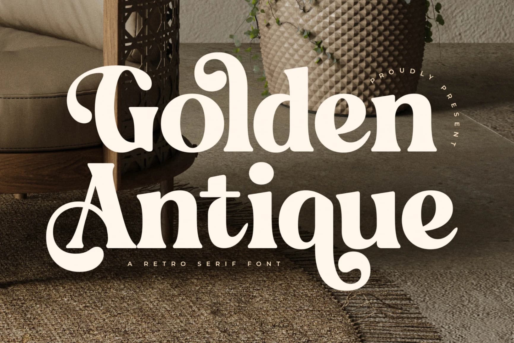 Preview of Golden Antique - Retro Serif Font font
