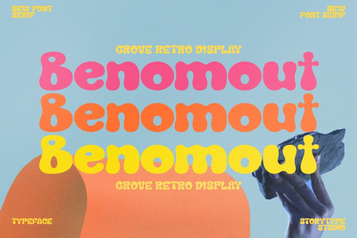 Benomout - Grove Retro Display Font font preview 1
