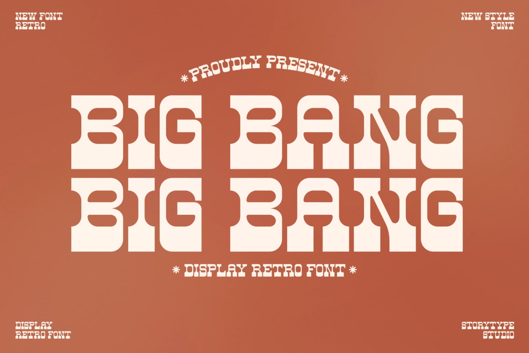 Preview of Big Bang - Display Retro Font font