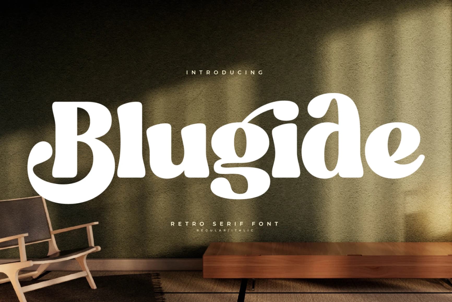 Preview of Blugide - Groovy Retro Serif Font font