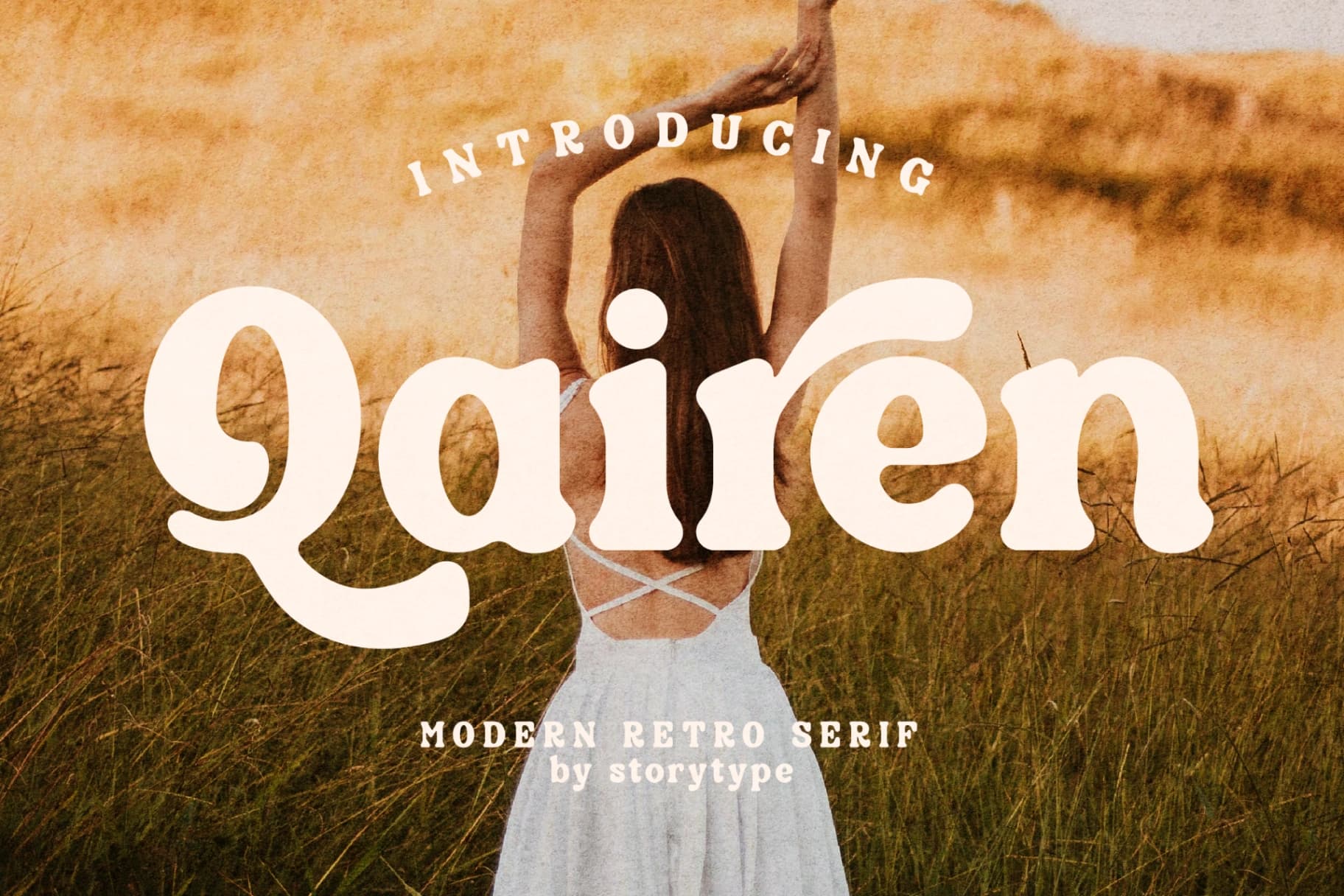 Preview of Qairen - Modern Retro Serif Font font