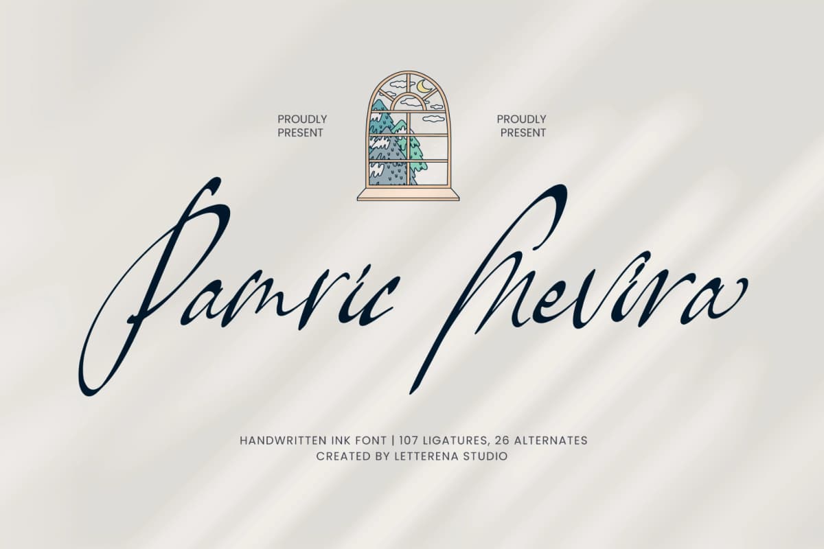 Preview of Pamric Mevira – Handwritten Ink Font font