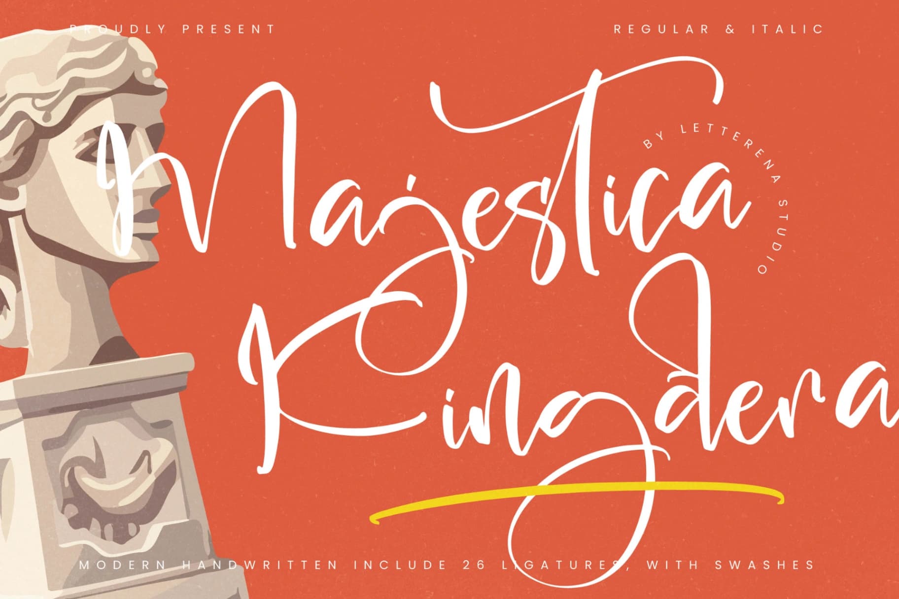 Preview of Majestica Kingdera – Modern Handwritten font