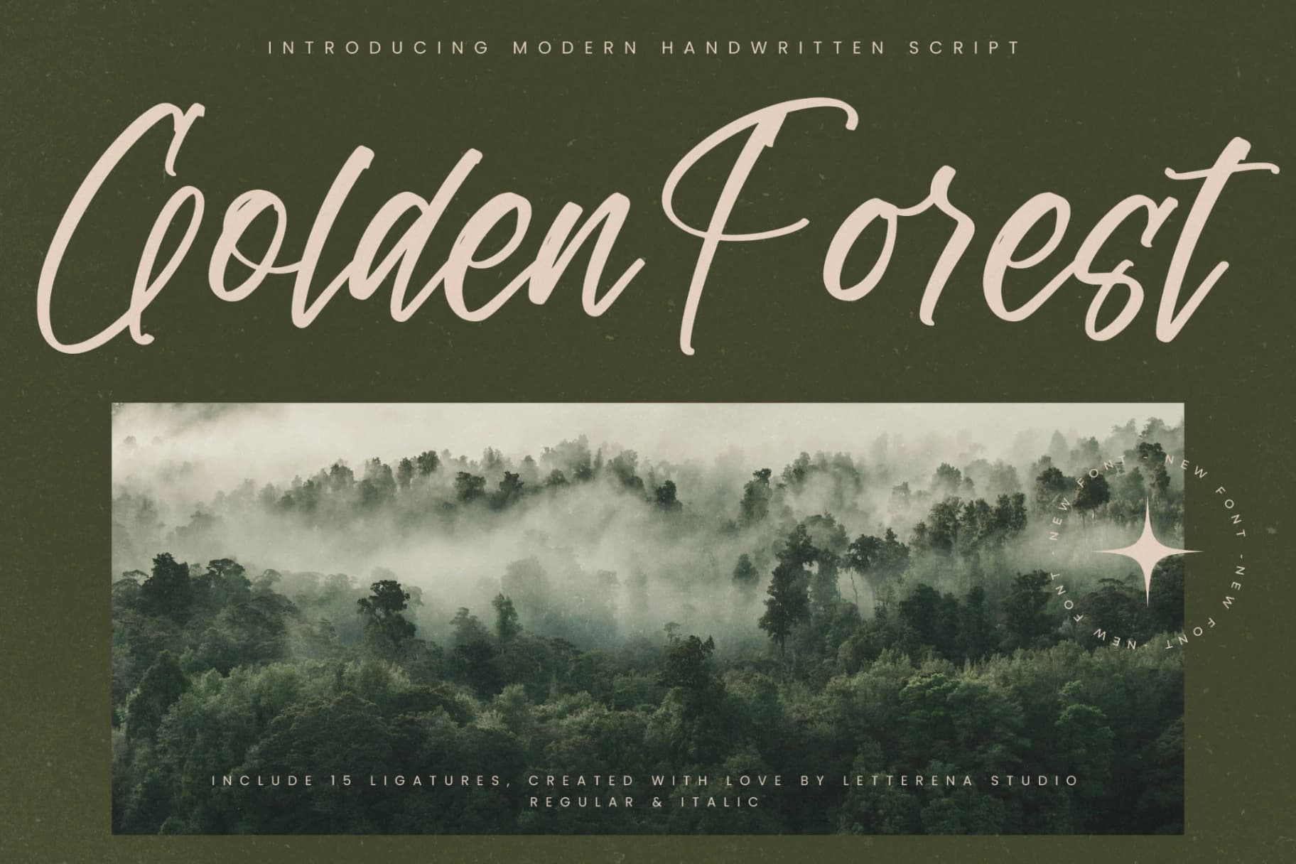 Preview of Golden Forest – Modern Handwritten Script font
