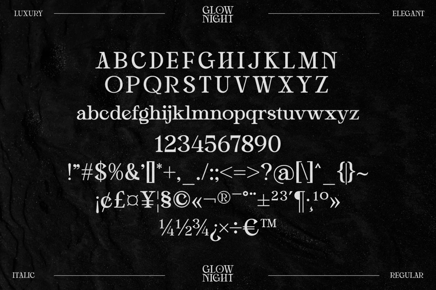 Preview 12 for Glow Night - Stylish Serif Font