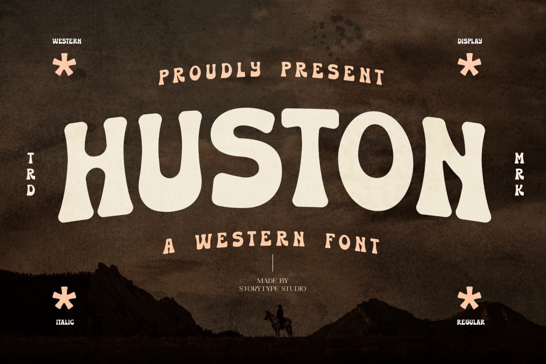 Preview of Huston - Western Display Font font