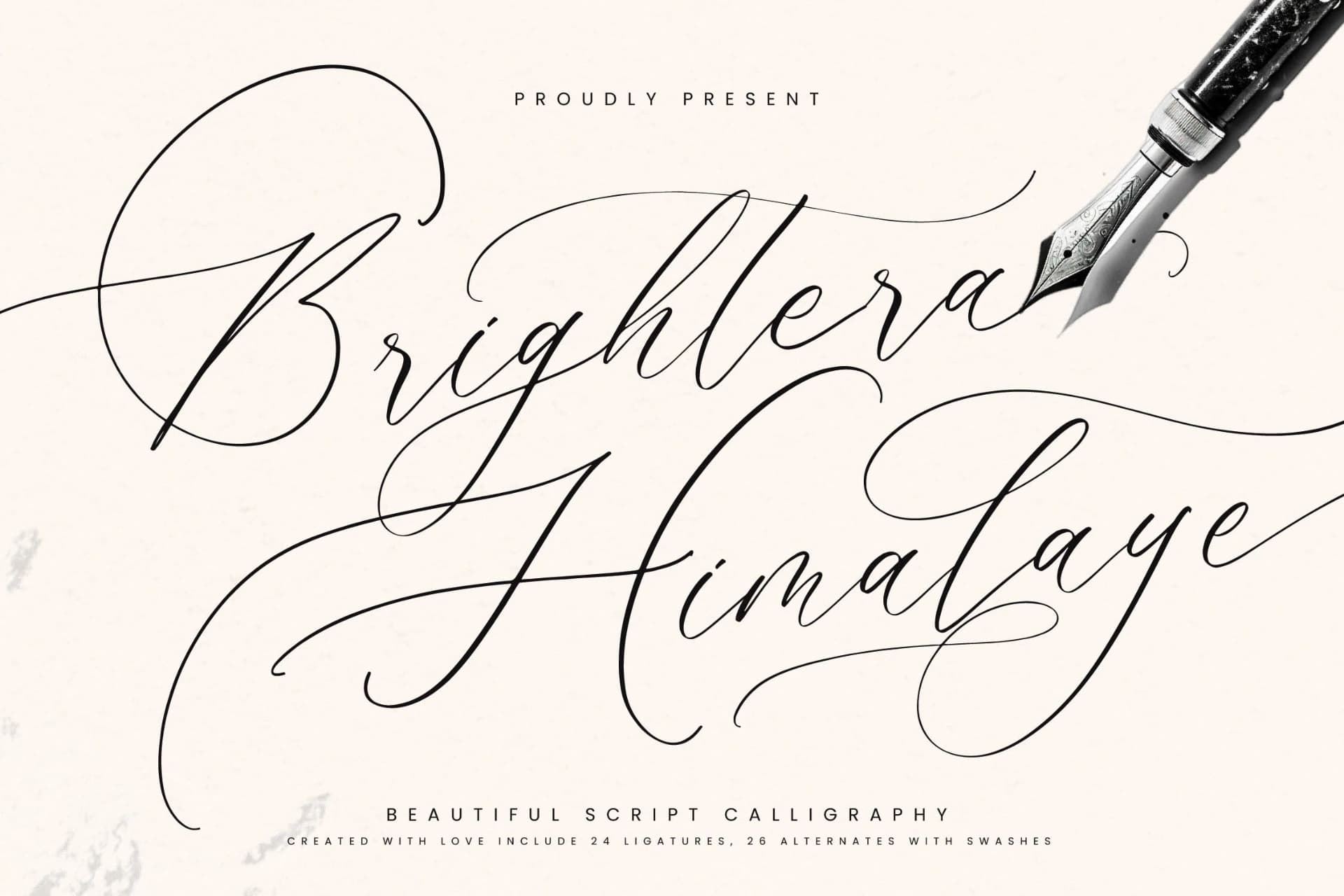 Preview of Brightera Himalaye – Beautiful Script Calligraphy font