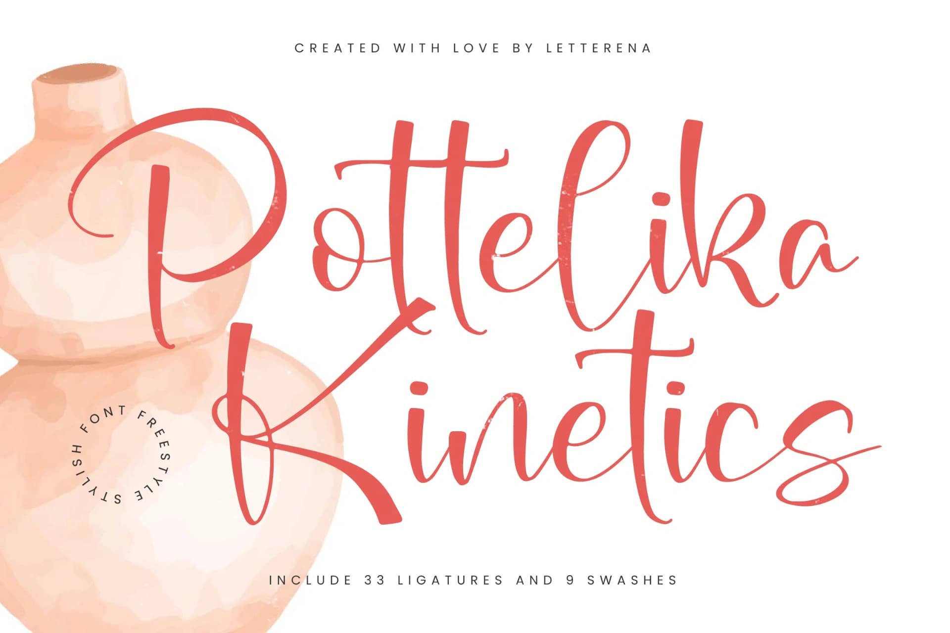 Preview of Pottelika Kinetics – Freestyle Stylish Font font