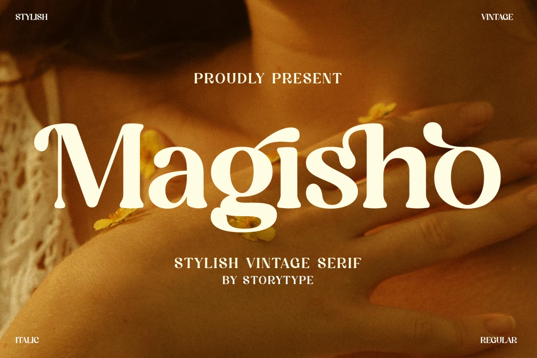 Preview of Magisho - Stylish Vintage Serif Font font