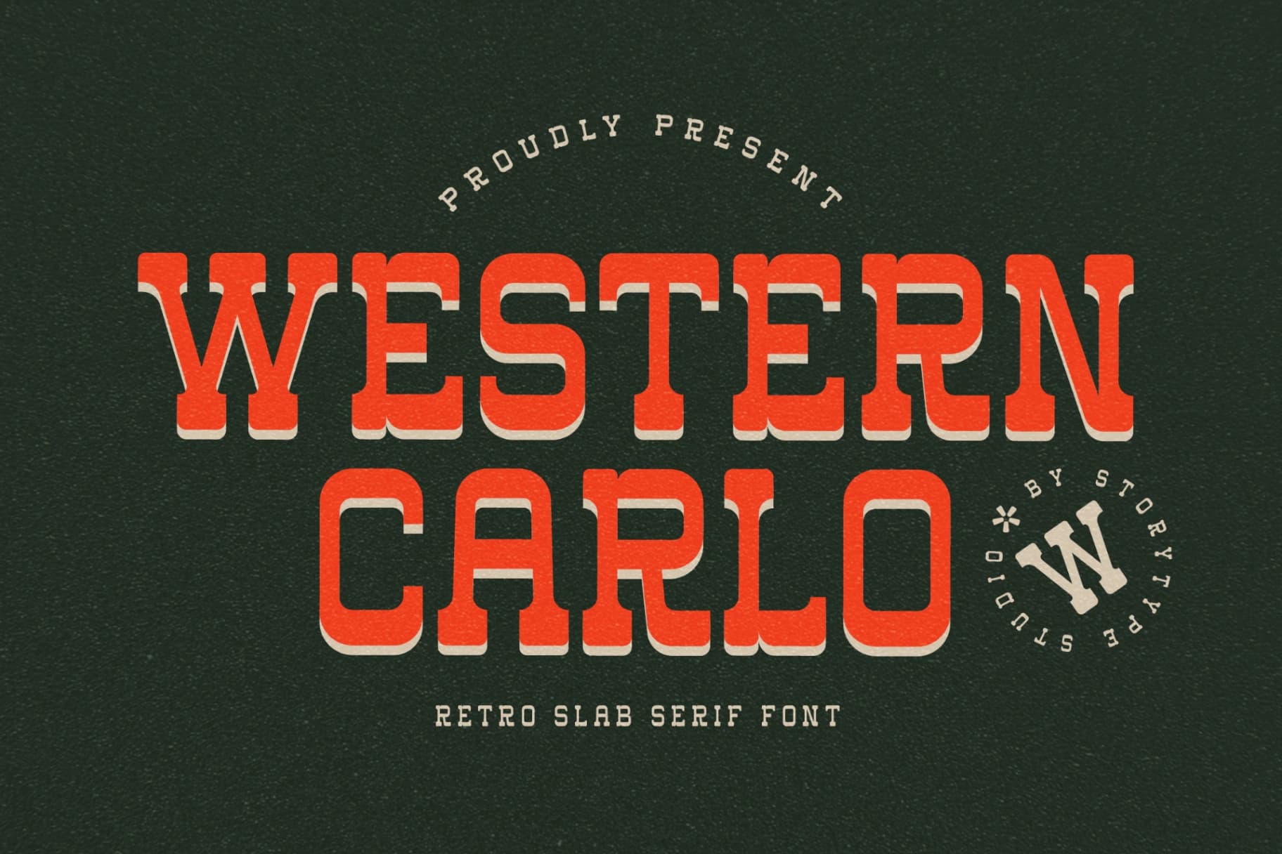 Preview of Western Carlo - Retro Slab Serif Font font