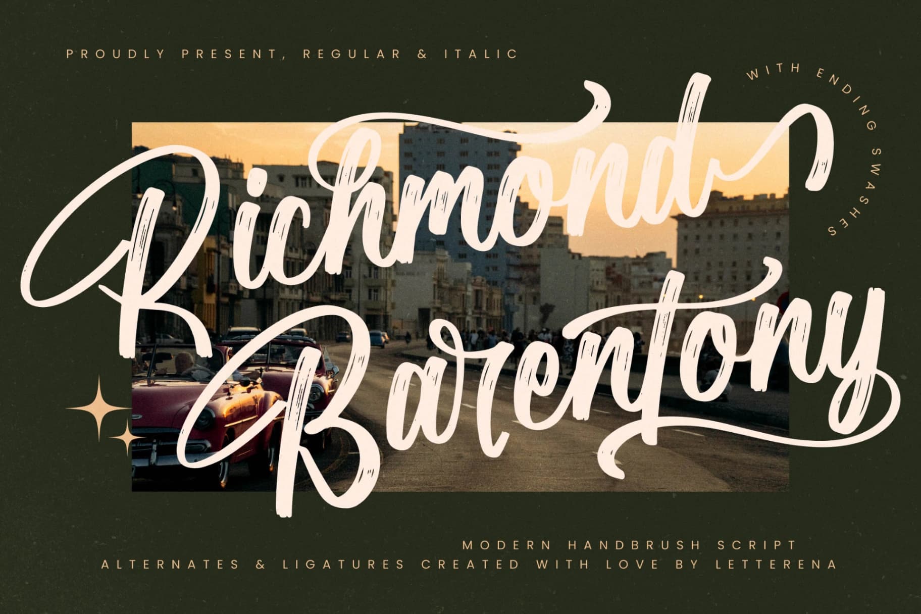 Preview of Richmond Barentony – Modern Handbrush Script font