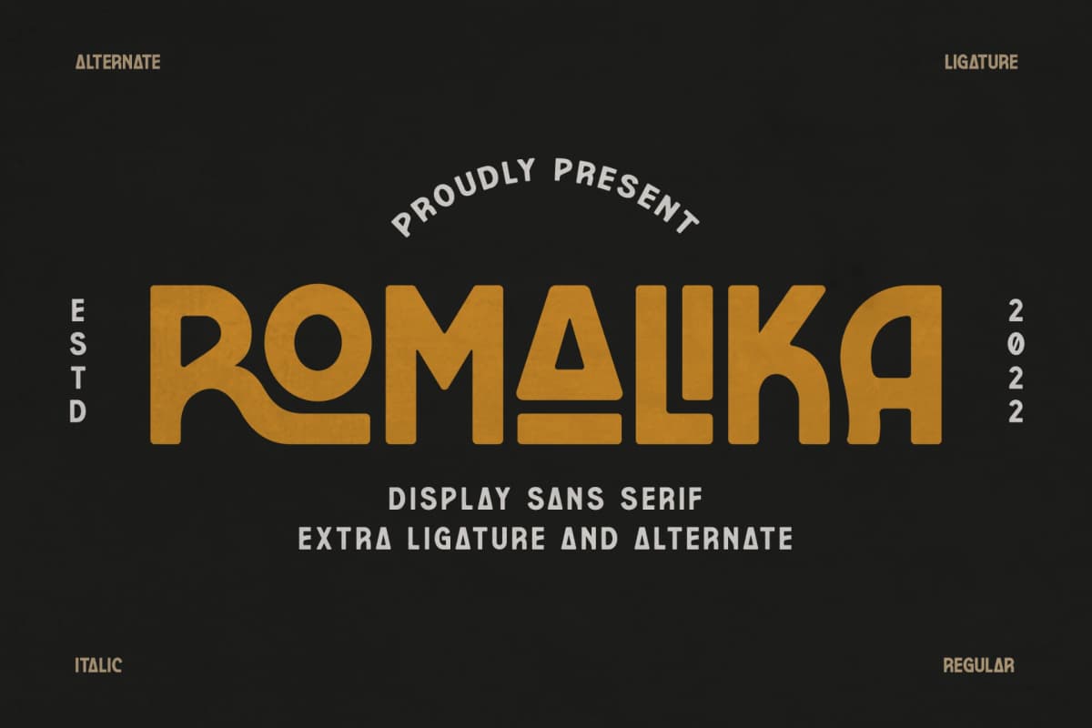 Romalika - Display Sans Serif Font font preview 1