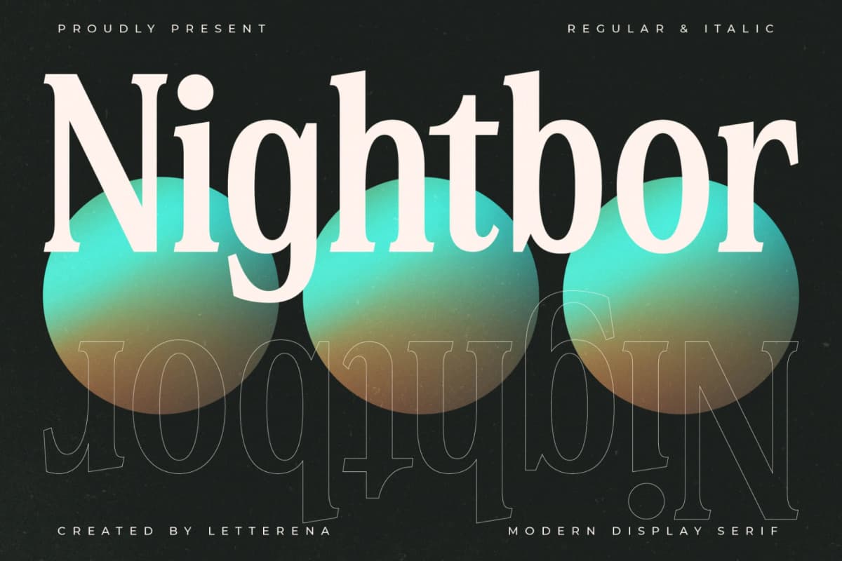 Nightbor – Modern Display Serif font preview 1