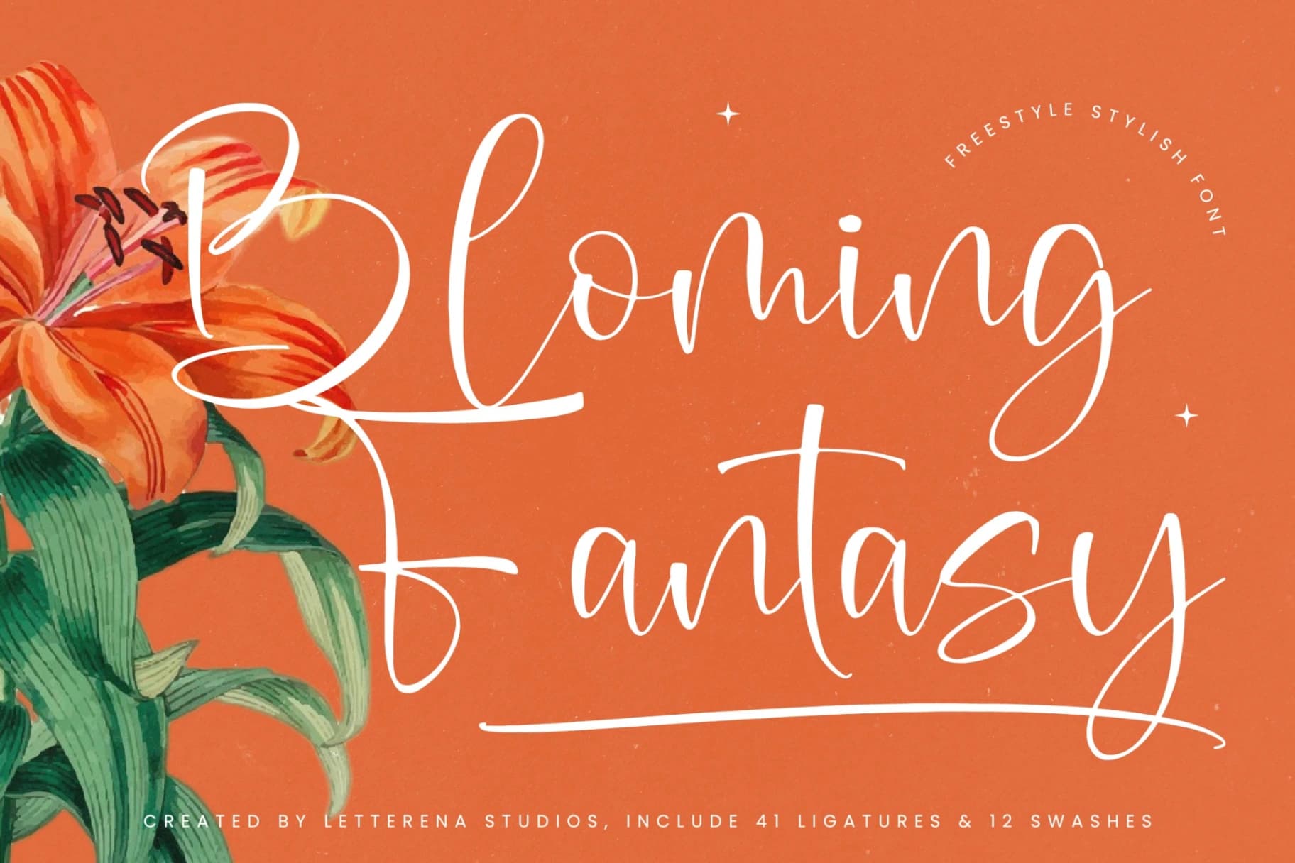 Preview of Bloming Fantasy – Freestyle Stylish Font font