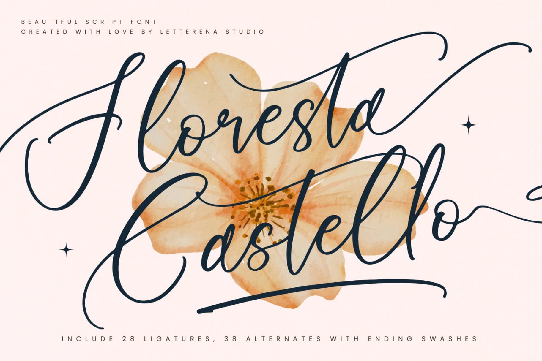 Preview of Floresta Castello – Beautiful Script Font font