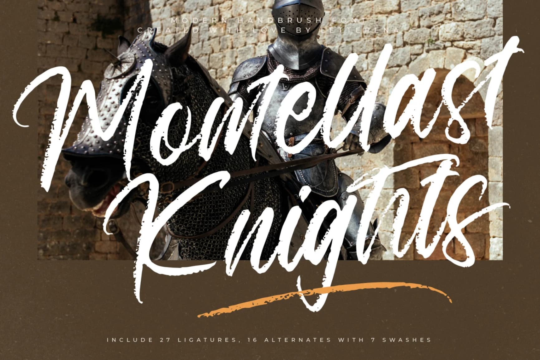 Preview of Montellast Knights – Modern Handbrush Font font
