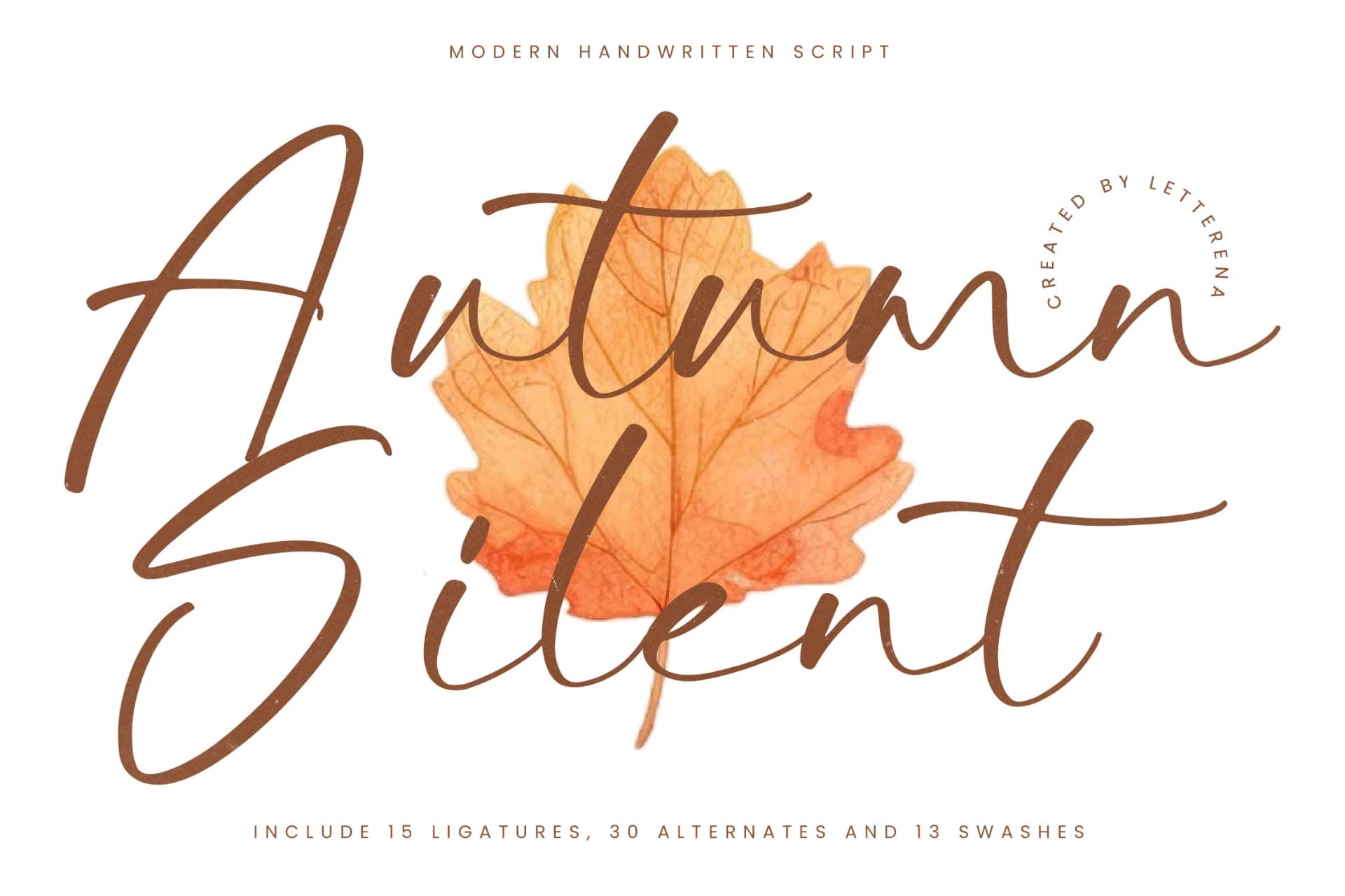 Preview of Autumn Silent – Modern Handwritten Script font