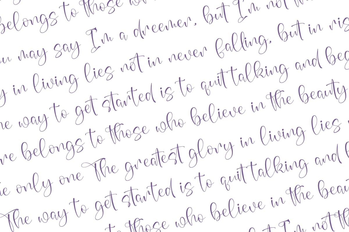 Annets Birthday - Beautiful Script Font font preview 9