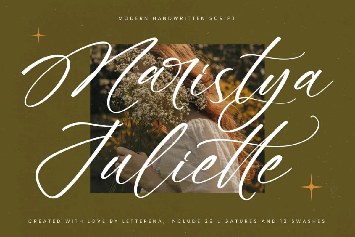 Preview of Maristya Juliette - Modern Handwritten Script font