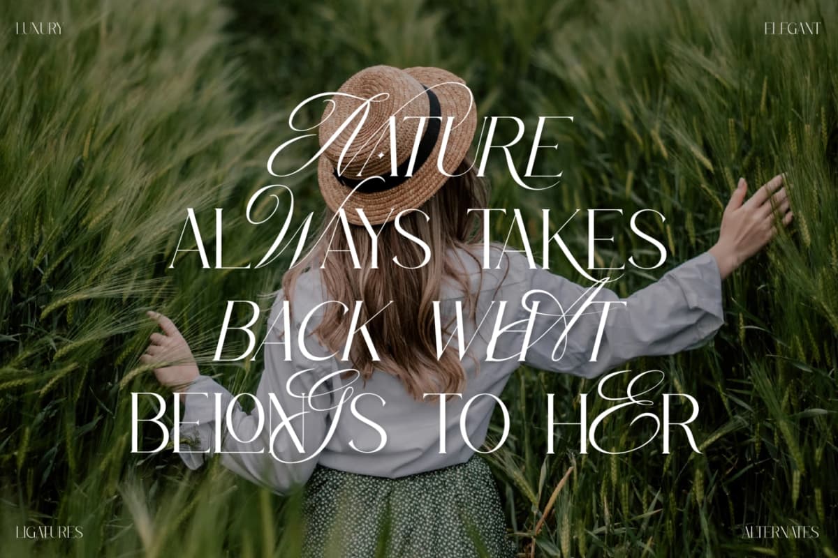 Merqola Nature - Modern Ligature Serif font preview 5