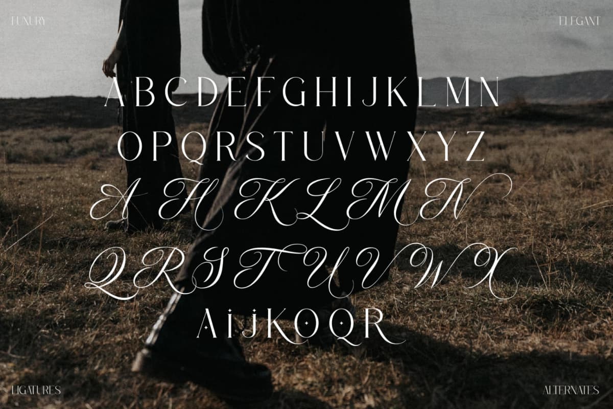 Merqola Nature - Modern Ligature Serif font preview 11
