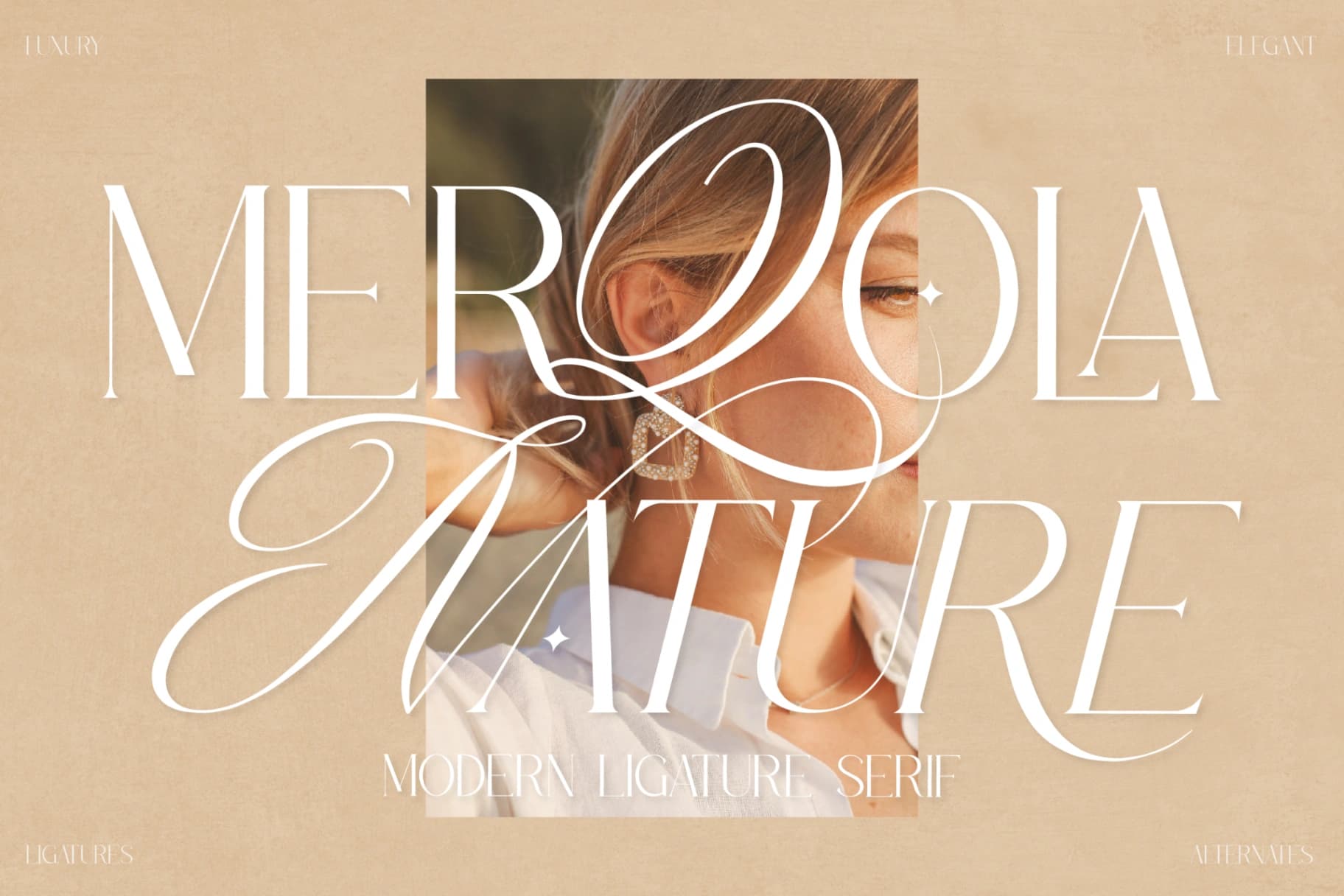 Preview of Merqola Nature - Modern Ligature Serif font