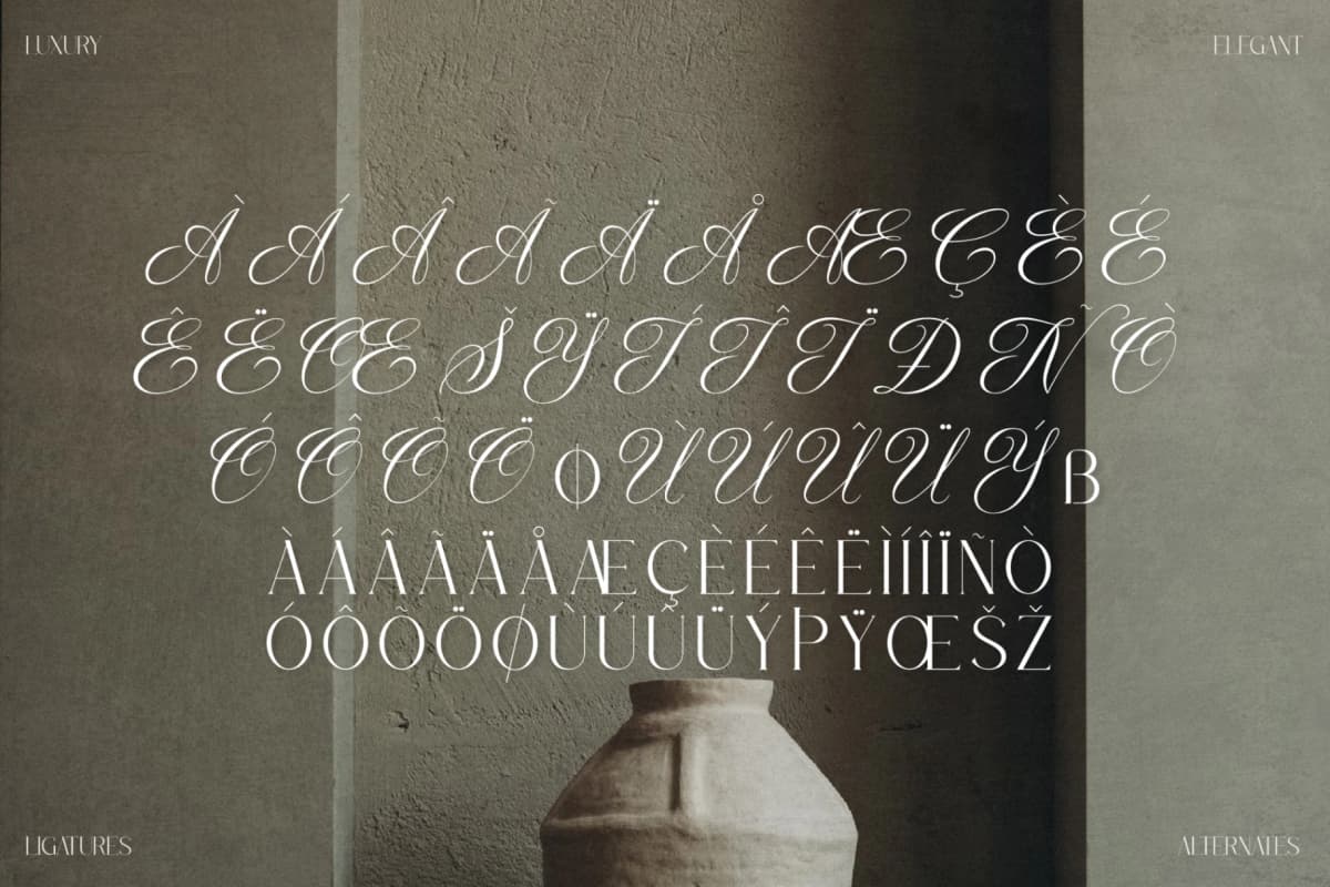 Merqola Nature - Modern Ligature Serif font preview 14