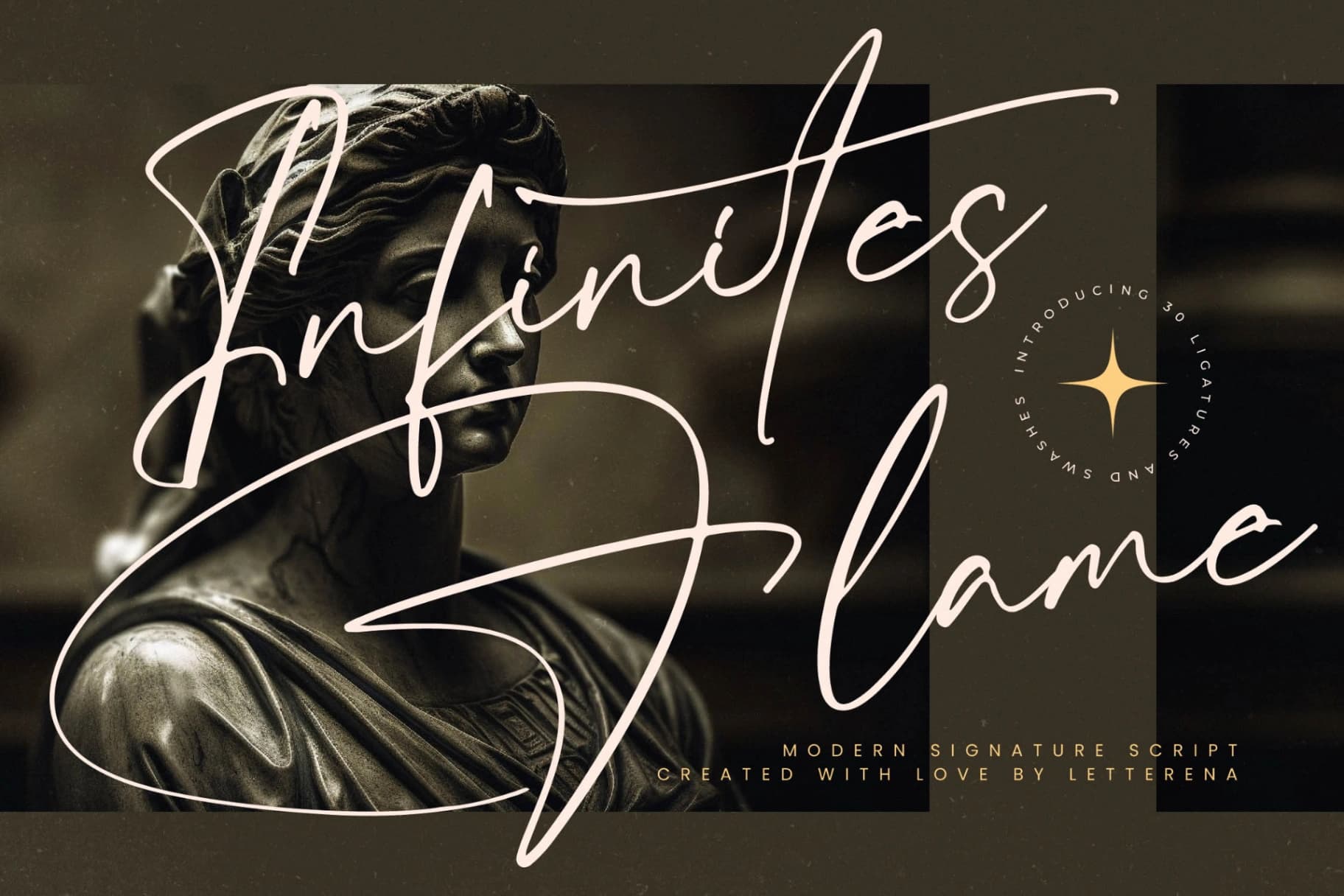 Preview of Infinites Flame – Modern Signature Script font