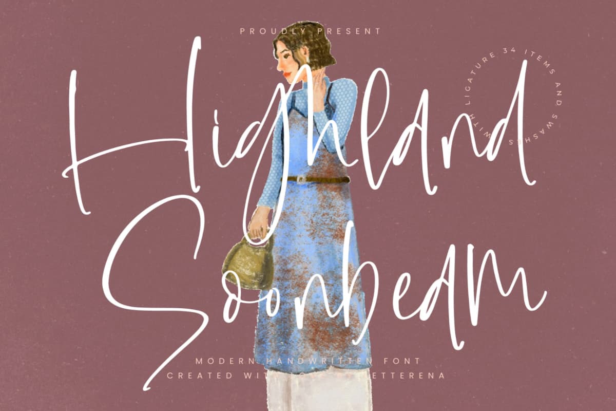 Preview of Highland Soonbeam – Modern Handwritten Font font
