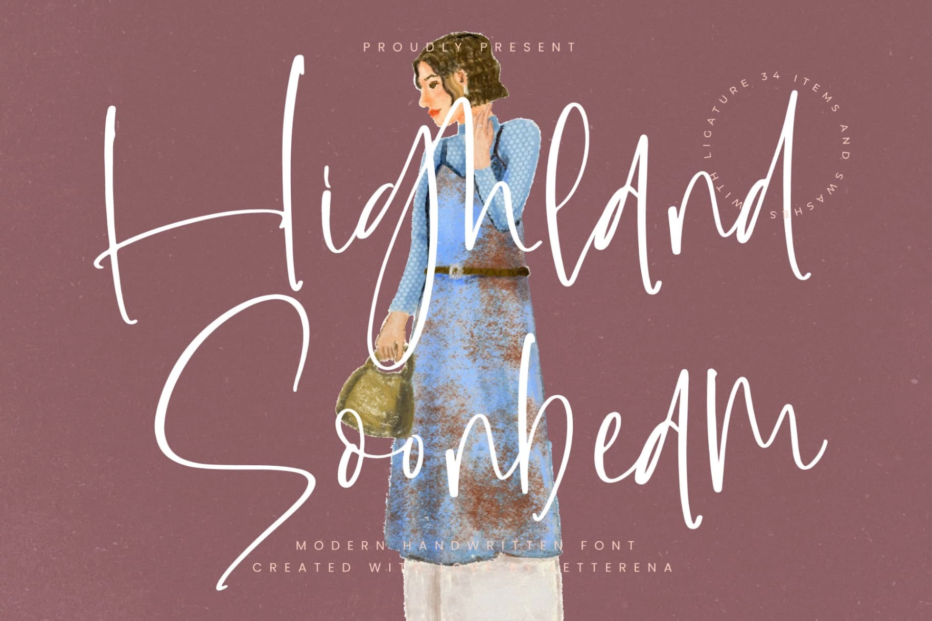Preview of Highland Soonbeam – Modern Handwritten Font font