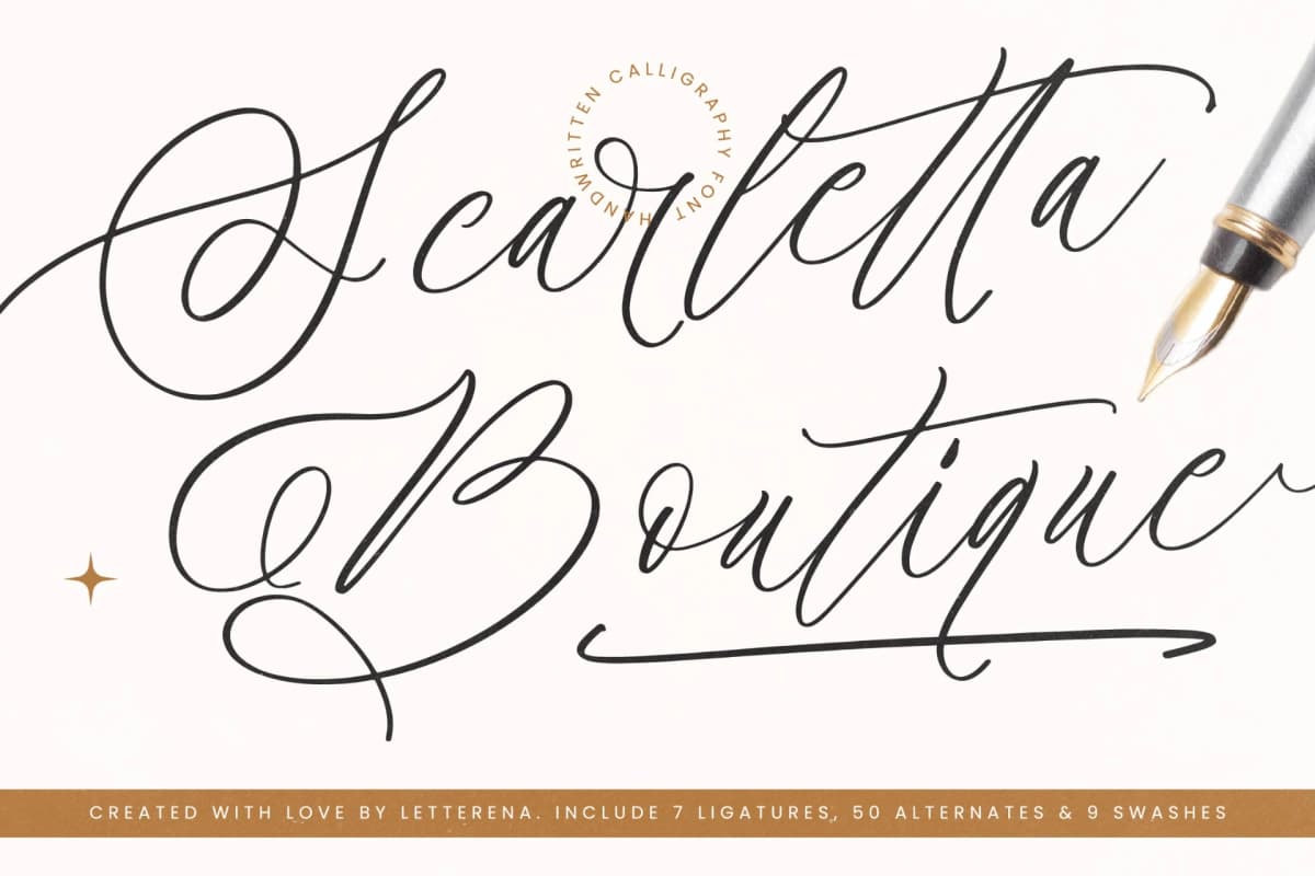 Preview of Scarletta Boutique – Handwritten Calligraphy Font font