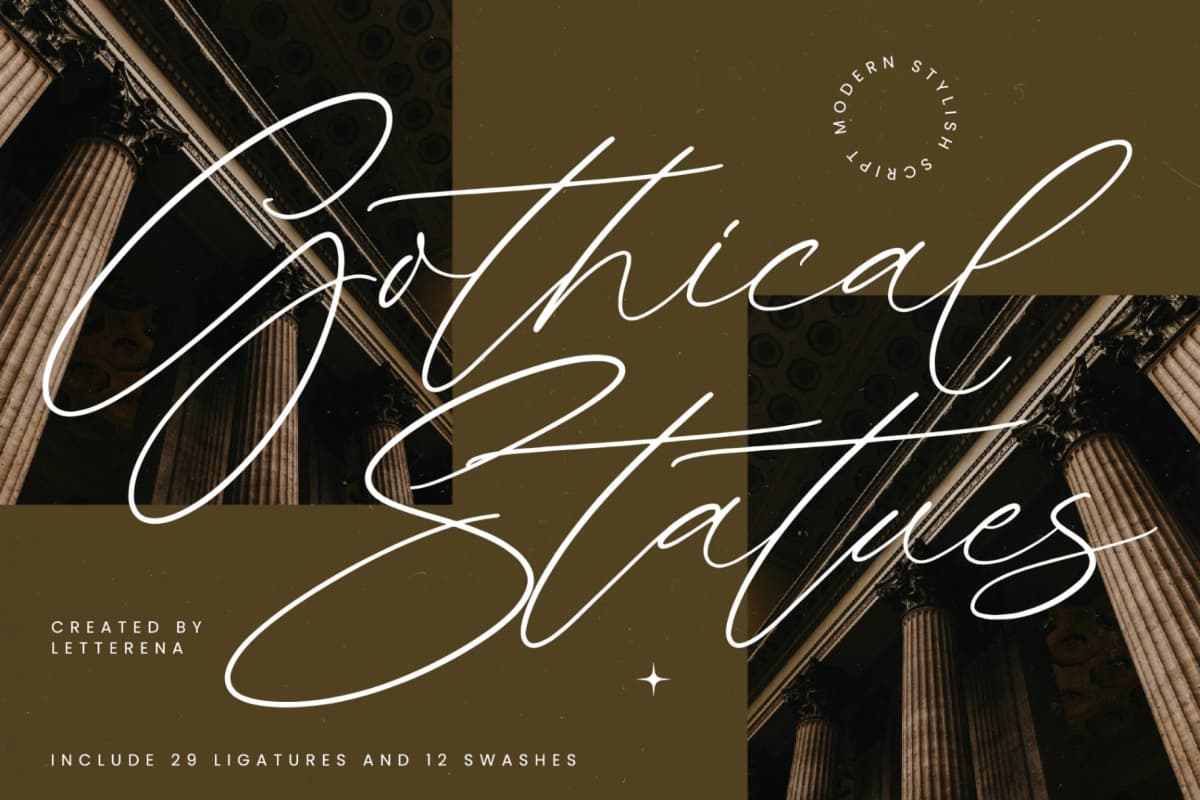 Preview of Gothical Statues – Modern Stylish Script font