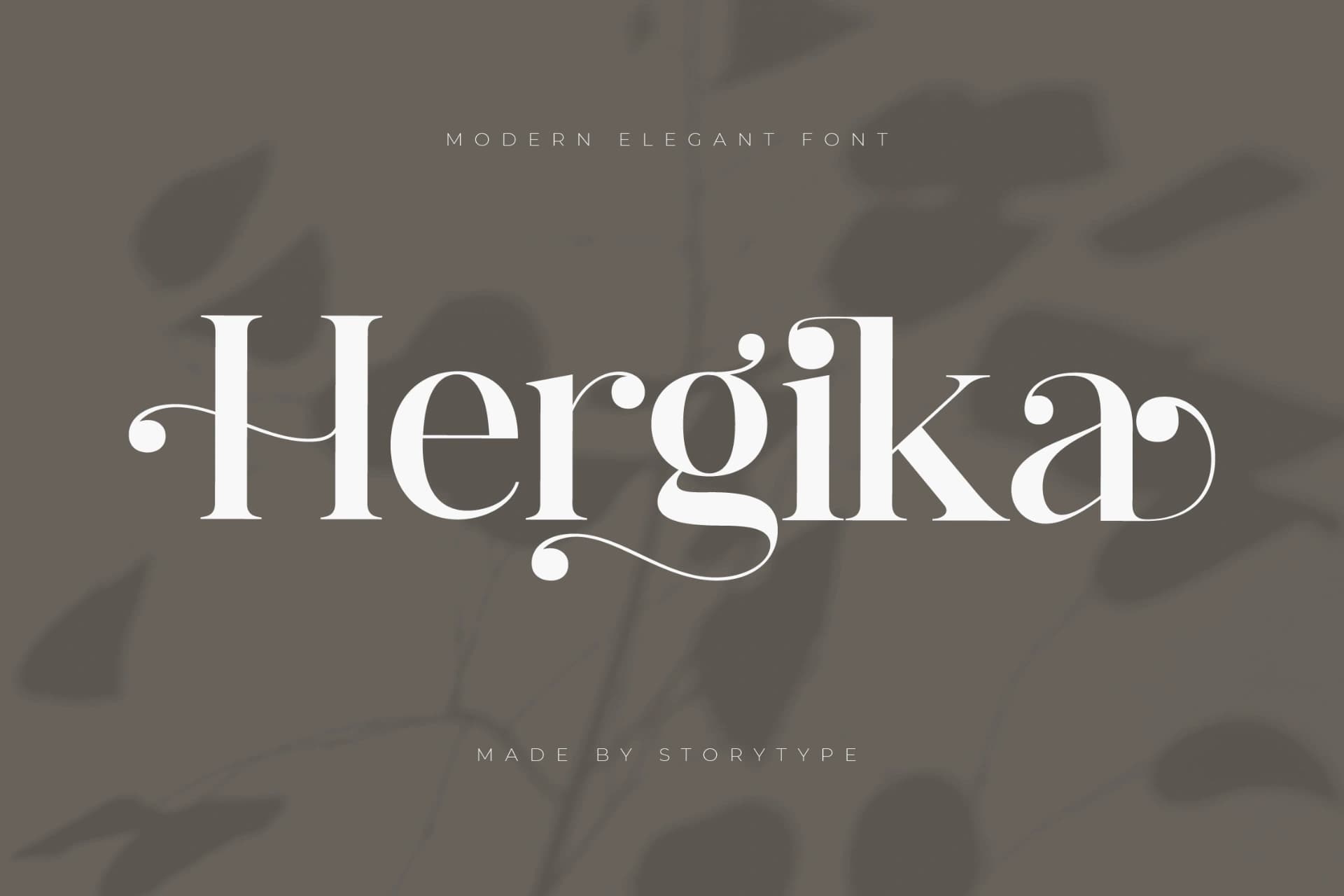 Preview of Hergika - Modern Elegan Serif Font font