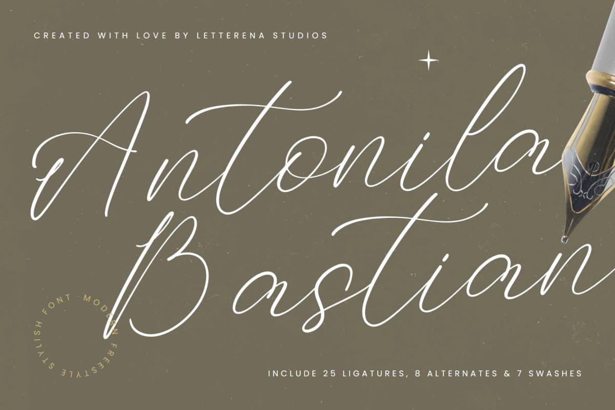 Preview of Antonila Bastian – Modern Freestyle Stylish font