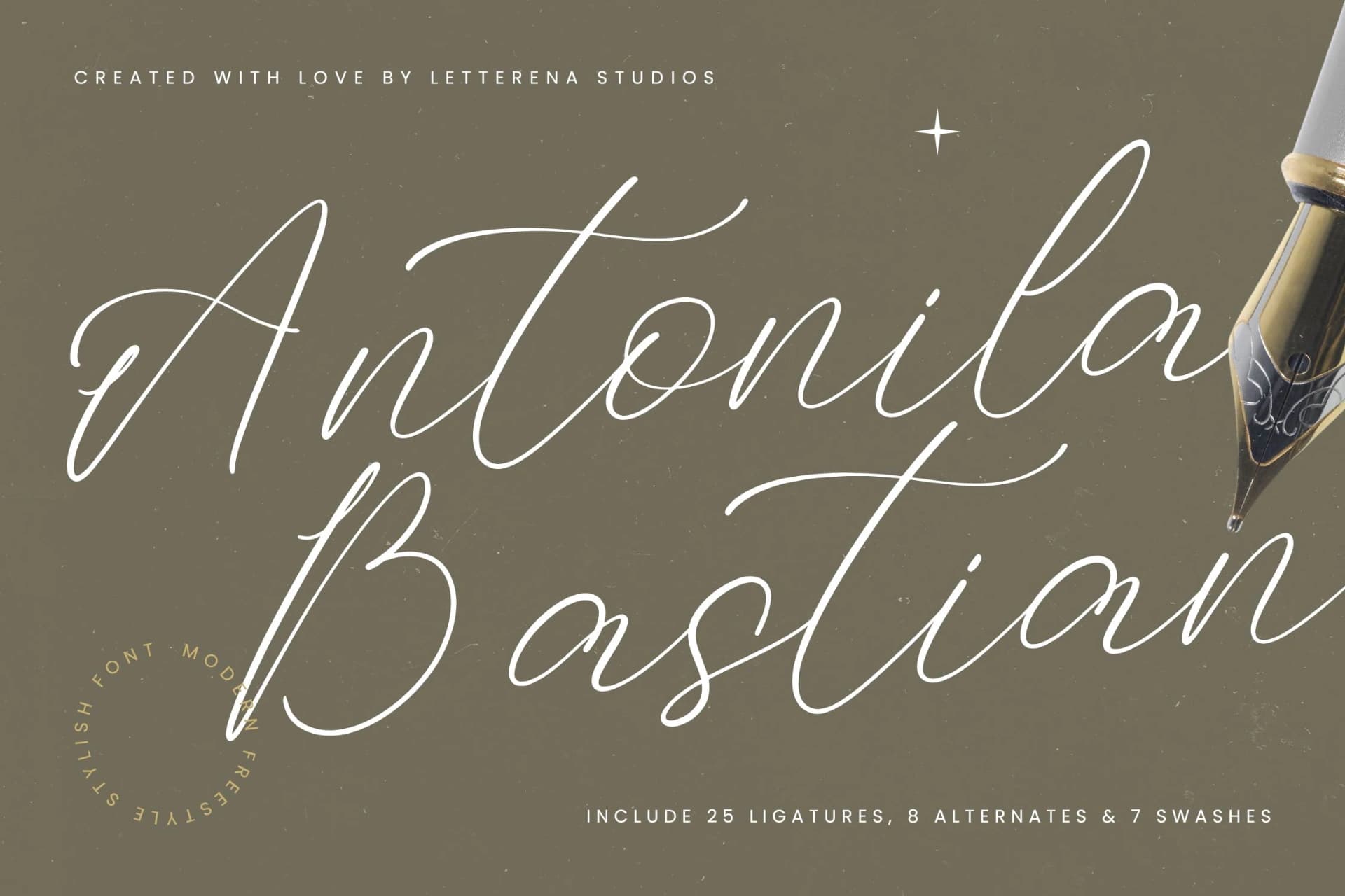 Preview of Antonila Bastian – Modern Freestyle Stylish font