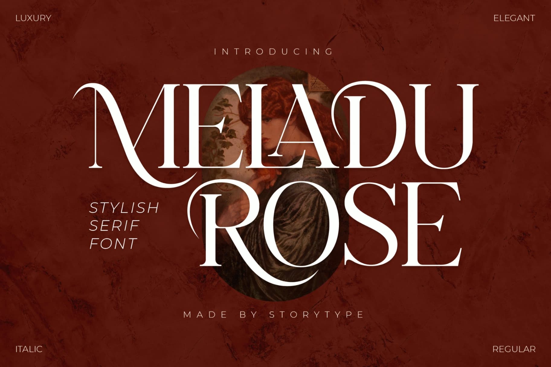 Preview of Meladu Rose - Stylish Serif Font font