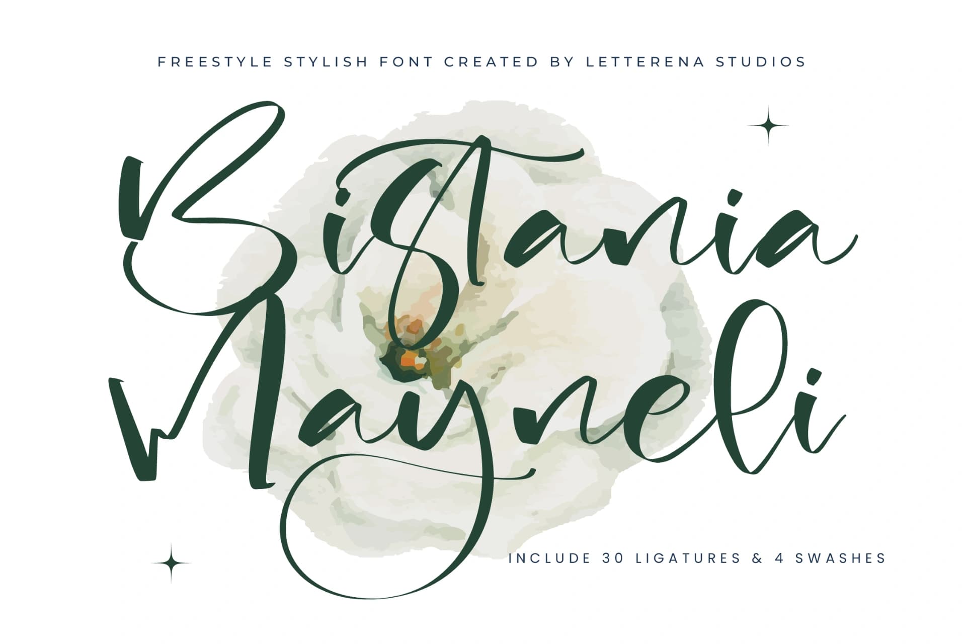 Preview of Bistania Mayneli - Freestyle Stylish Font font