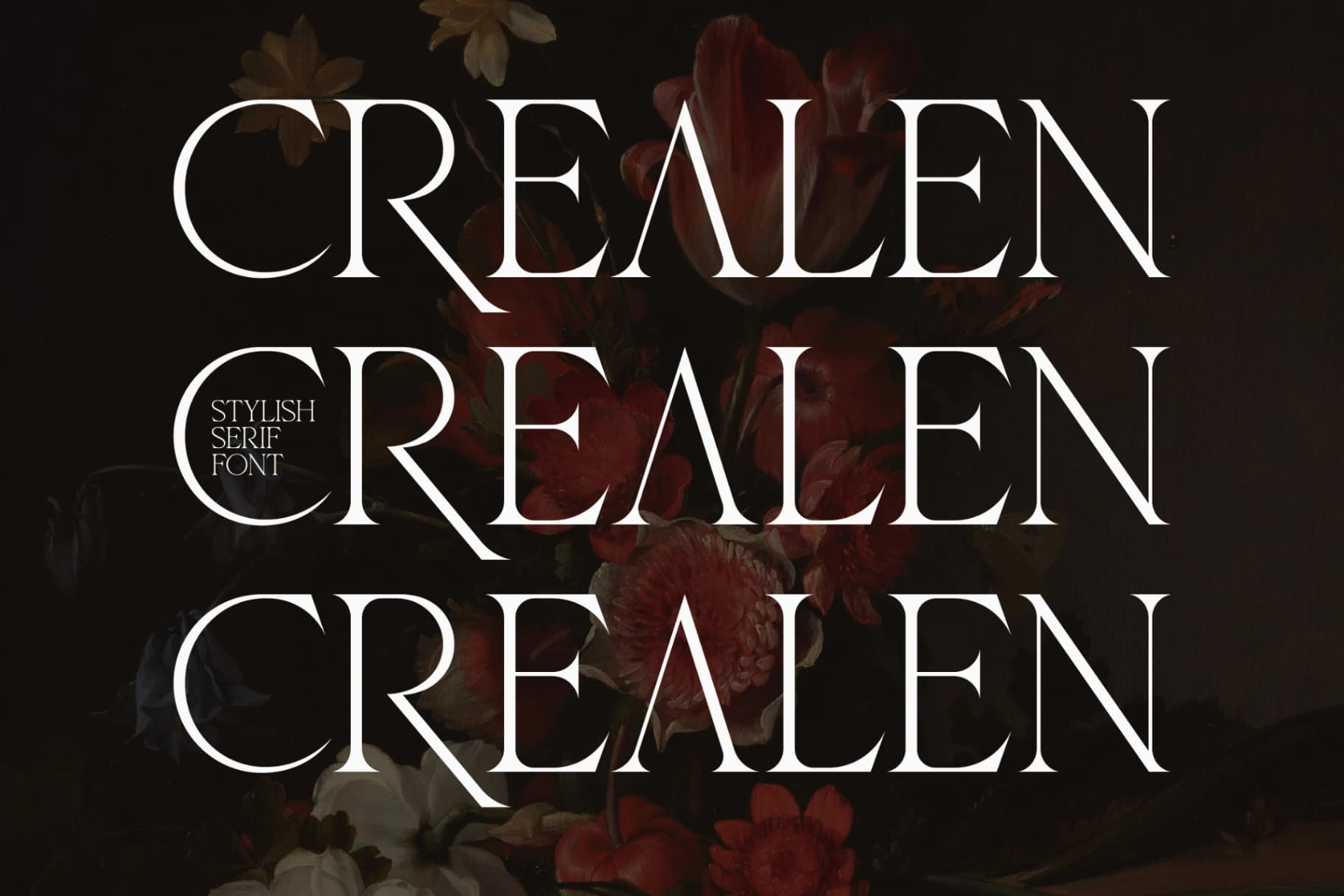 Preview of Crealen - Stylish Serif Font font