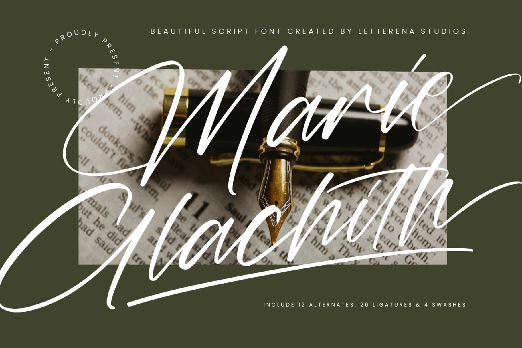 Preview of Marie Glachith – Beautiful Script Font font