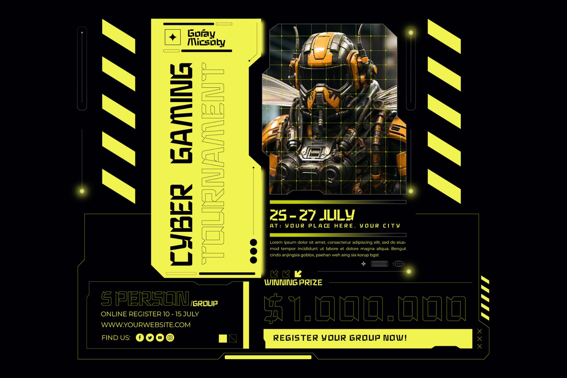Preview 7 for Gofay Micsoty - Futuristic Sporty Font
