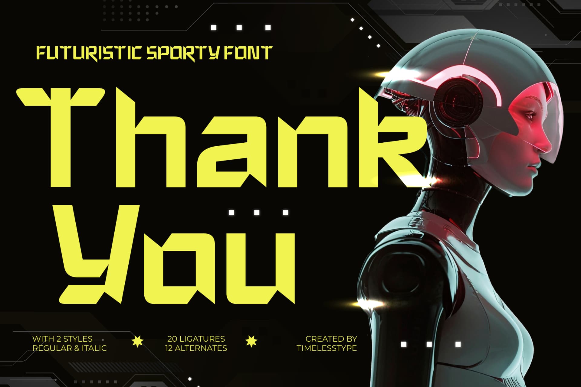 Preview 15 for Gofay Micsoty - Futuristic Sporty Font