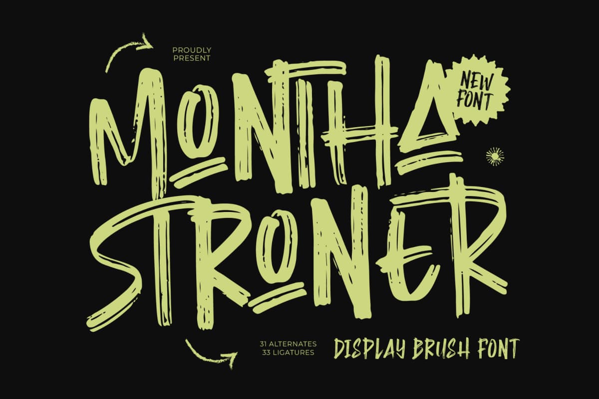 Preview of Montha Stroner – Display Brush Font font