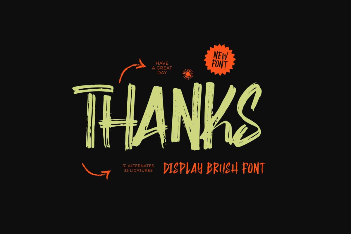 Preview 15 for Montha Stroner – Display Brush Font