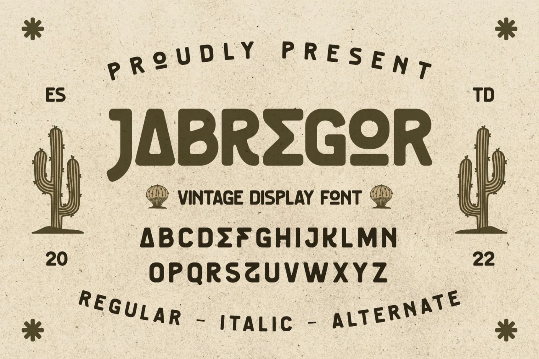 Preview of Jabregor - Vintage Display Font font