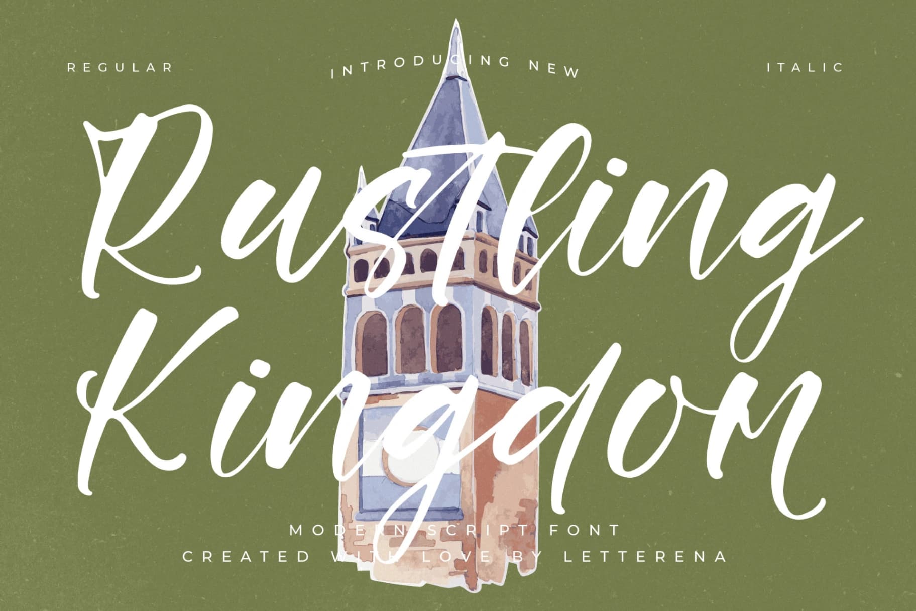 Preview of Rustling Kingdom – Modern Script Font font