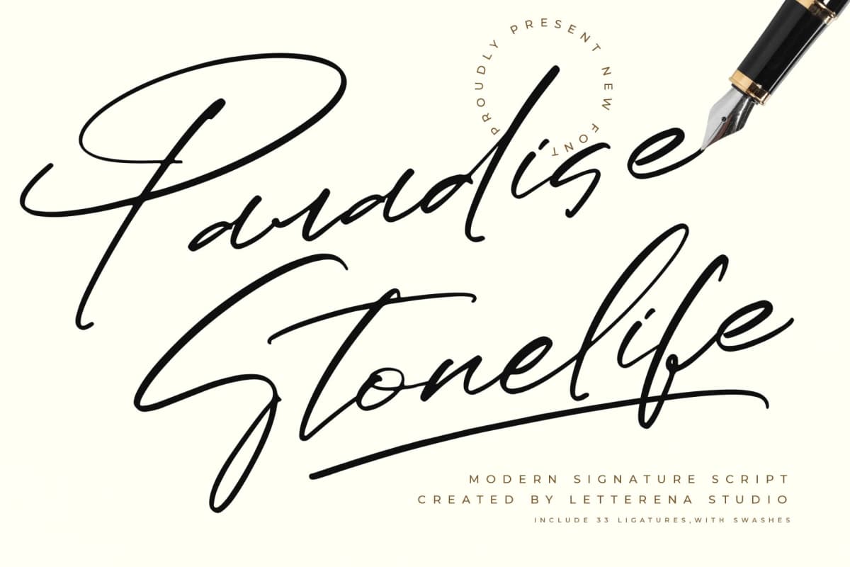 Preview of Paradise Stonelife – Modern Signature Script font