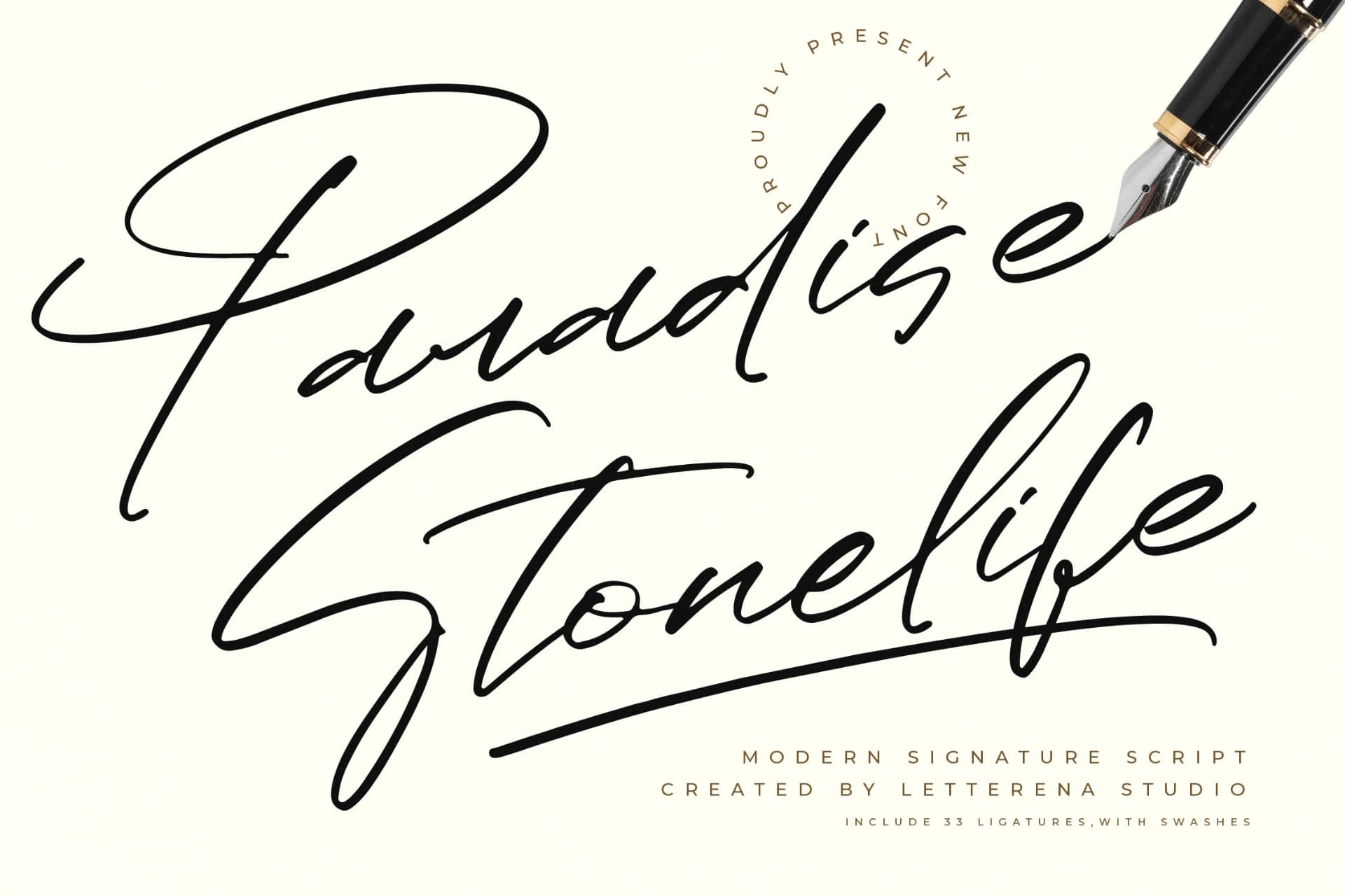 Preview of Paradise Stonelife – Modern Signature Script font