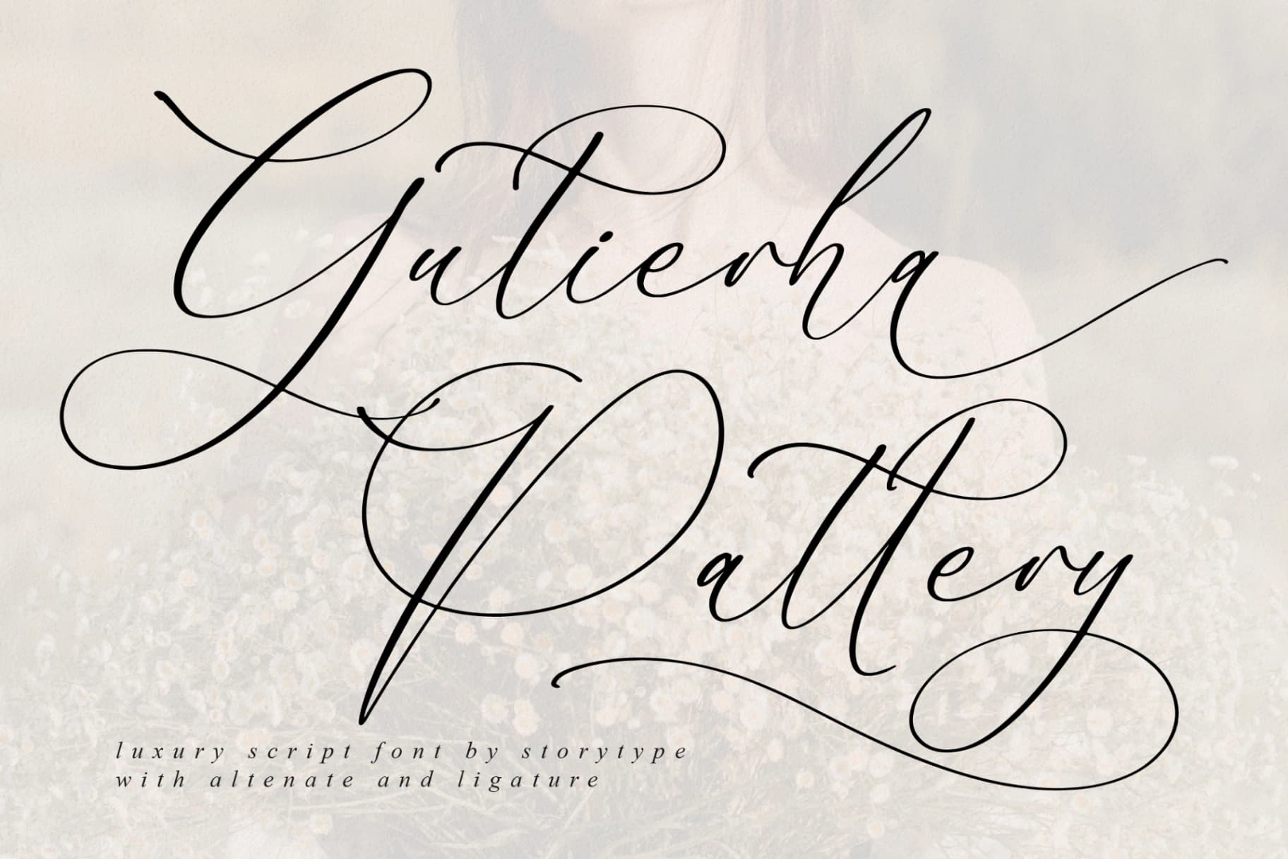 Preview 1 for Gutierha Pattery - Luxury Script Font