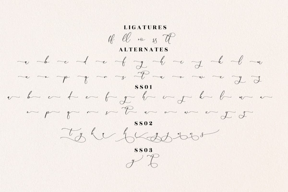 Gutierha Pattery - Luxury Script Font font preview 13